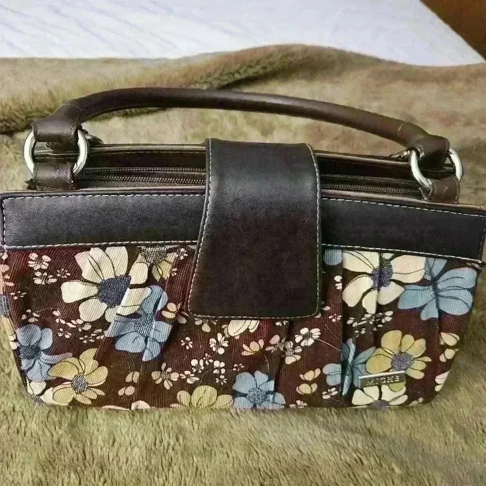 MICHE Small purse. Brown w flowers - Picture 3 of 12